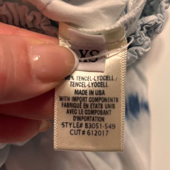 Bella Dahl Smocked Waist Wide Leg Pants in Navy Tie Dye XS - Picture 6 of 9